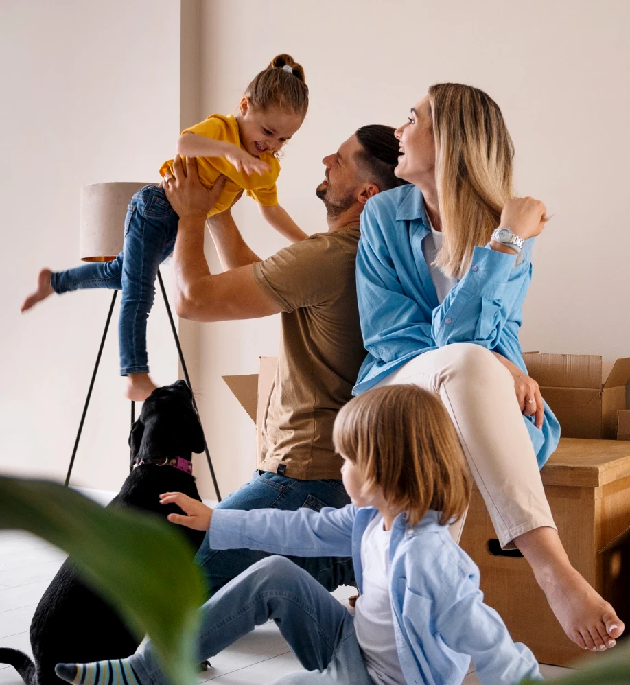 A family gathered around a table at home